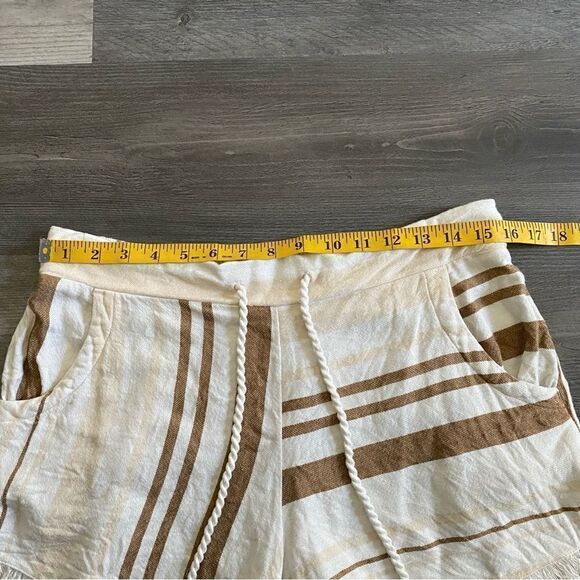 Rip Curl Shorts Brown Tan Cream Stripe Elastic Waist XL - Picture 7 of 10